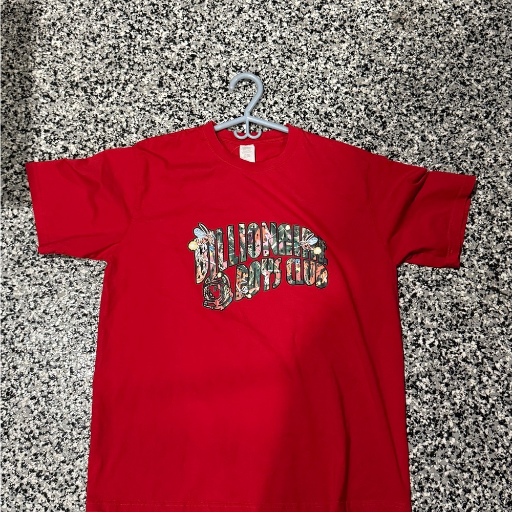 Billionaire Boys Club Red Tee with Floral Logo